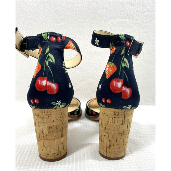 Jessica Simpson Heels Womens Size 6 Cherries Strawberries Open Toe Ankle Strap - Picture 6 of 14